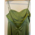 Abercrombie & Fitch  Camille Green Satin Midi Dress Size Large Olive Green Date Photo 9