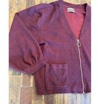 Urban Outfitters  Jaime oversized zip up cardigan size medium maroon Photo 2