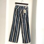 Current/Elliott NWT Current Elliott Womens Pants Blue Stripe Wide Leg Button Fly Size 26 Photo 1