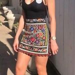 Lulus Don't Stop the Party Black Embroidered Mini Skirt Photo 1