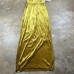 Avec Les Filles  Gold Velvet halter long dress
Size: 2 Photo 3