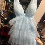 Boutique Blue Layered Tulle Dress Photo 4