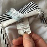 Black and white striped bandeau bikini top Blue bow removable strap swim beach Size M Photo 6