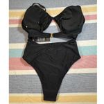 Blooming Jelly Black Cutout One-Piece Swimsuit - Size Medium Photo 4