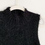 Forever 21 Mock neck black sleeveless fuzzy Sweater size S Photo 3