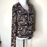 Art Deco Beaded Geometric Pattern Round Neck Jacket Black Photo 2