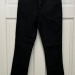 Tribal Dull Sheen Black Denim Skinny Cut Jeans w/ Raw Hem Photo 0