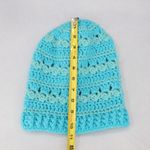 Blue Cable Knit Chunky Y2K Vintage Crochet Beanie Cap Hat Photo 5