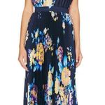 L'IDEE Moderniste Floral Halter Maxi Blue and Yellow gown NWOT Size XS Photo 0