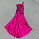 Dave and Johnny Fuschia Pink Asymmetrical One Shoulder Gown High Slit NWT Size 3/4 Photo 4