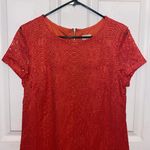 Chico's Coral Lace Eyelet Short Sleeve Dress Photo 2