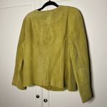 J. Jill Cottagecore 100% Suede Boho Cutout Floral Jacket Yellow Size L Photo 8