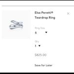 Tiffany & Co. Elsa Peretti Teardrop Ring Photo 4