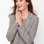 Talbots đź’• PETITEđź’• 100% Pure Merino Wool Sweater Blazer Gray Medium Petite NWOT Photo 0