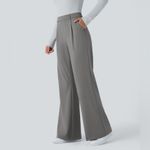 Halara  Flex DayStretch High Waisted Pocket Work Flare Pants In Silent Storm Photo 2