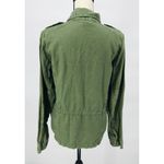 Gap Vintage Utility Army Green Jacket Women’s M Linen Blend Olive Shirt Buttons Photo 2