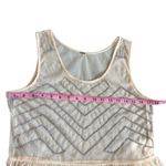 Free People  Embellished Beaded Sheer Sleeveless Mini Slip Dress Cream Large Photo 11