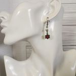 Bohemian Garden Floral Ornate Necklace with Earrings Set Pink Photo 10