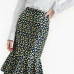 J.Crew  Lemon Print Trumpet Skirt Size 0 Photo 0