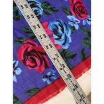 Vintage Glentex Scarf Floral Roses Acrylic Japan Handkerchief Hankie Fring Retro Photo 6