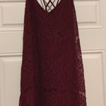 Francesca's Burgundy Lace Dress Photo 0