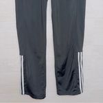 Adidas  Women's Black Mid Rise Straight Leg White 3 Stripe Track Pants size small Photo 4
