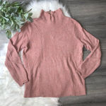 Loft Light Pink Soft Long Sleeve Mock Neck Stretch Cut-Out Pullover Sweater Photo 0