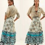 Raga Anthropologie  Floral Patchwork Cotton Boho Maxi Skirt Size M $185 Photo 8