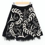 Anthropologie Odille Embroidered Velvet Skirt Y2K Whimsigoth Fairy Retro Size 2 Black Photo 1