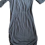 Alice + Olivia  Base Dark Grey Stretch Dress Cowl Neck 3/4 Sleeves Size Medium Photo 9