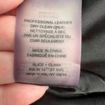 Alice + Olivia Lamb Leather Python Moto Jacket Black Asymmetrical Zip Pockets M Photo 10