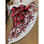 B40 New Women’s Christmas 🤶 Snowflake ❄️ Faux Fur Trim Dress Medium 15.5” Bust Photo 4