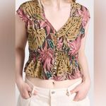 Madewell  Shirred Cap Sleeve Top SIZE L NWOT  FLORAL Photo 0