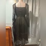 Love Shack Fancy  Jazz Dress Black Metallic Lace Trim 2 NWT $695 Damaged Photo 2