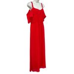 Gibson Latimer  Cherry Red Embroidered Cold Shoulder Maxi Dress size S Summer Photo 12