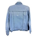 Black Label By C'est Toi Cotton Light Wash Distressed Button Up Jean Jacket Sz S Blue Photo 1