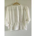 Urban Romantics New  White Cinched Peplum Top Button Up Size Large Photo 7