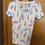 Chaser Colorful Umbrella Print Women's Top size small v neck Photo 3