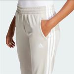 Adidas  Women's Cream Beige Tricot 3-Stripes Track Pants Photo 3
