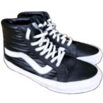 Vans Sk8-Hi Moto Leather Black White Mens Size 6 Womens Size 7.5 Streetwear Photo 0