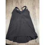 Athleta  Top XS Solid Black Solace Support Top Blue Tank Built in Bra 531153 Photo 2