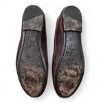 Frye 8 Carson Ballet Flat Dark Brown Italian Leather Round Toe Slip-On Logo Work Photo 4