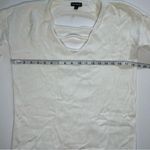 EXPRESS Knit cutout Sweater V neck Ivory XS back slash cutouts ribbed trim Photo 14