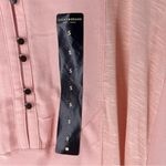 Lucky Brand  Light Pink Woven Mix Henley Top‎ Size S Photo 3