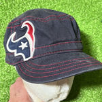 Y2K Houston Texans Big Logo Hat Women's New Era Military Style Hat Vintage Blue Photo 0