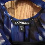 EXPRESS  Blue, Black &‎ White Dress w/ Criss-Cross Back Elasticized Waist Size XS Photo 8