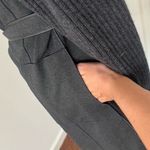 Lafayette 148 Belted Open Front Trench Coat Ribbed Knit Sleeves Gray Size Medium Photo 8