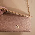 Rose Gold Formal Clutch Magnetic Snap Purse with Gold Chain EUC Pink Photo 5