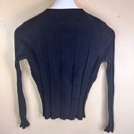 Philippe Adec Paris Womens Black Vneck Sweater Size Large Silk Cashmere Blend Black Photo 4