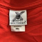 Simply Southern  Hey Deer Christmas Red T Shirt Top Long Sleeve Small S Worn Once Photo 6